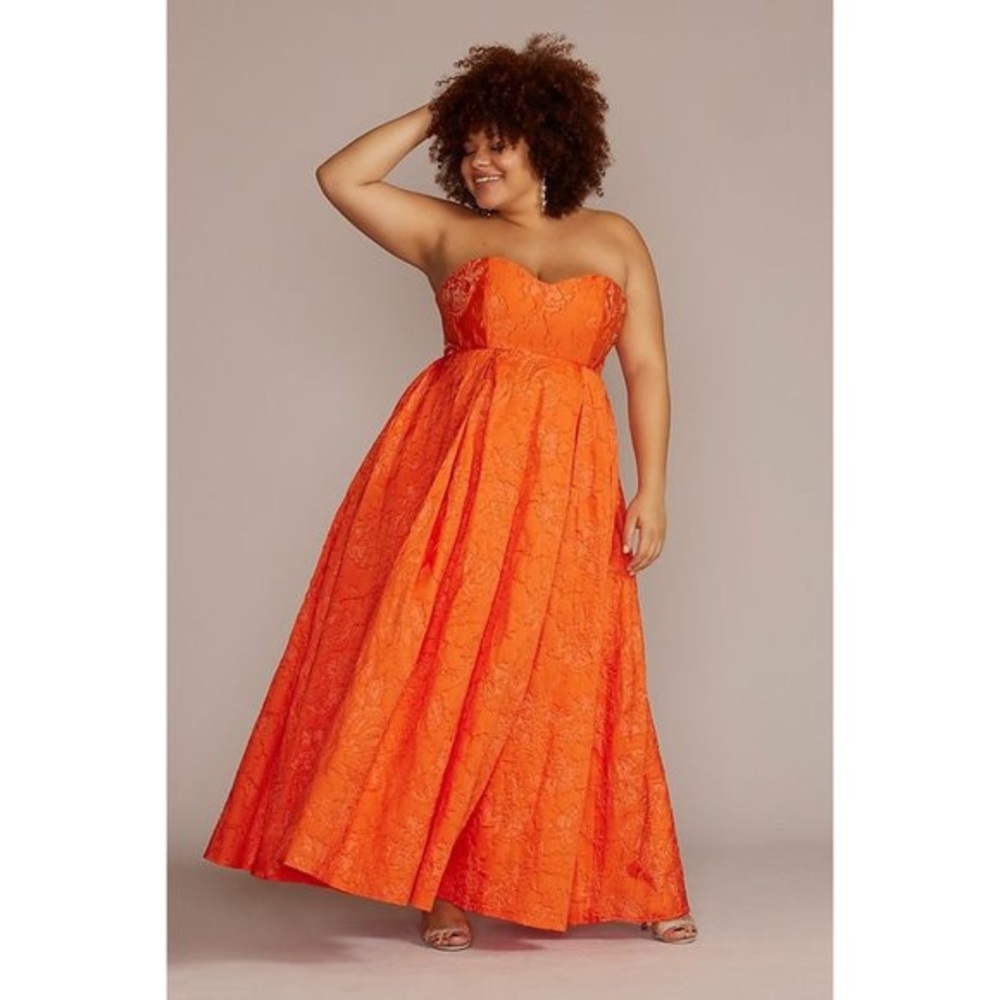 Orange Ball Gown come with additional straps